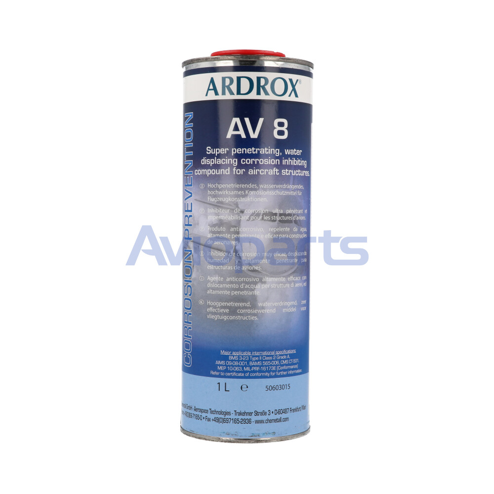 ARDROX AV8 , CORROSION PREVENTIVE, CAN 1 LT // MIL-PRF-16173E Cls 1, Gº1 & 4